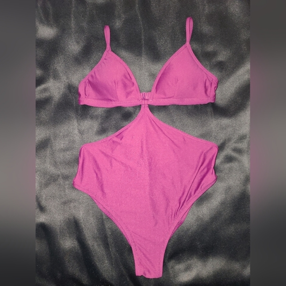EUC J. Crew Magenta Cutout One-Piece Swimsuit